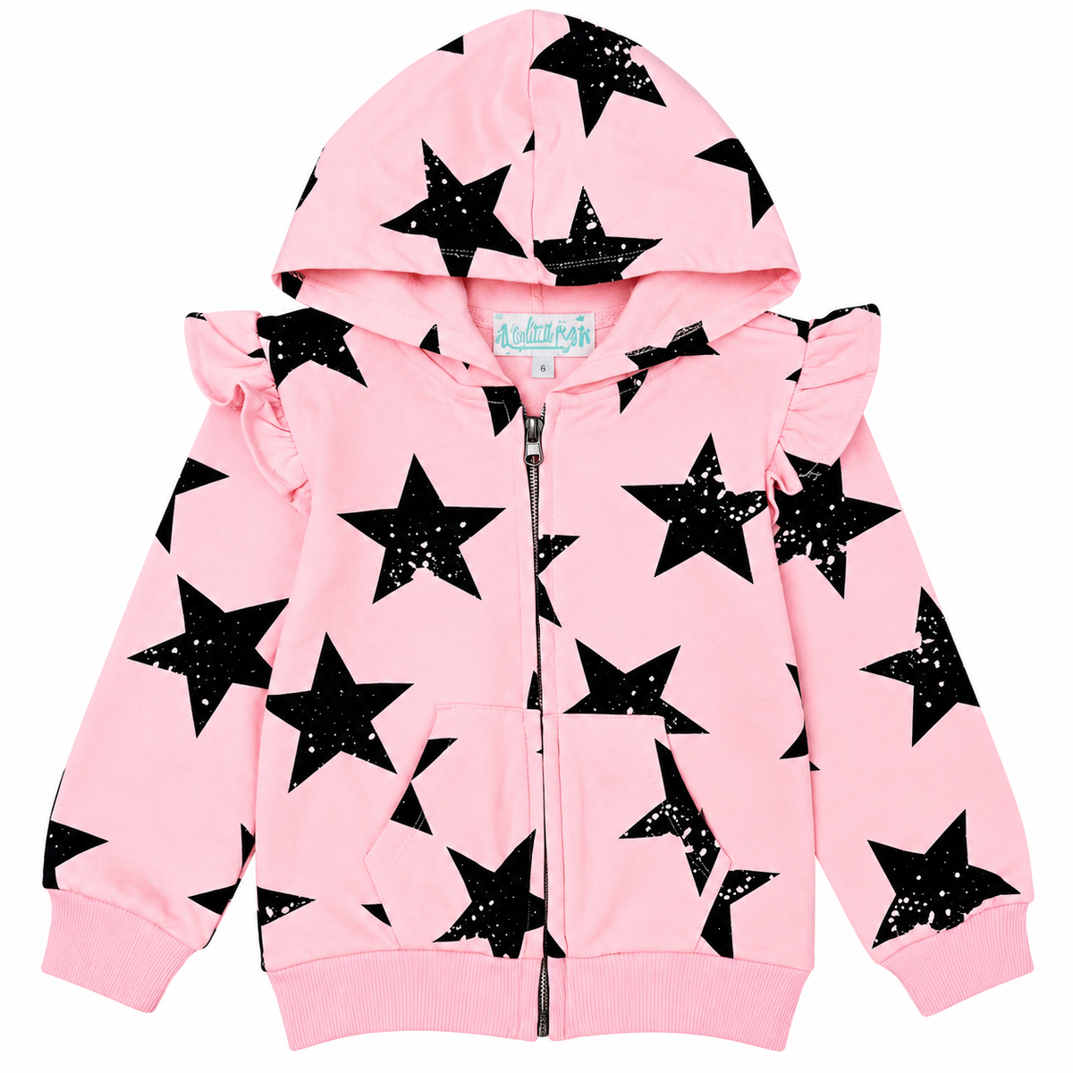 Pink Star Ruffle Hoodie
