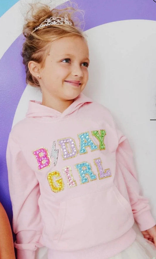 Pink Birthday Girl Sequin Hoodie
