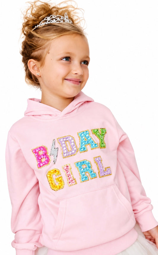 Pink Birthday Girl Sequin Hoodie