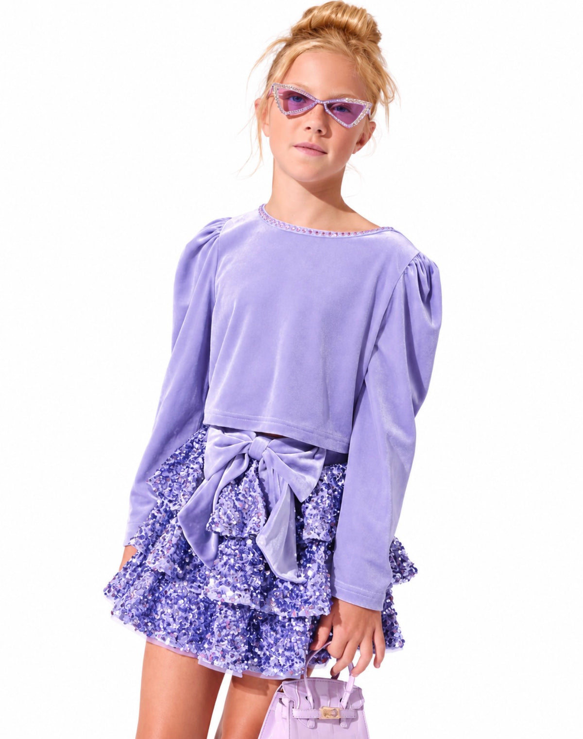 LAVENDER STARDUST VELVET PARTY SET