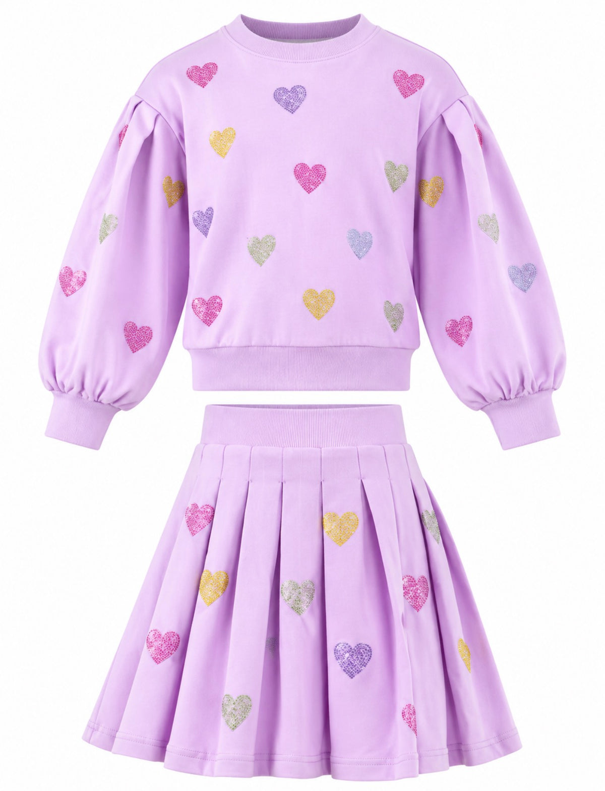 LAVENDER SPARKLE HEARTS SET